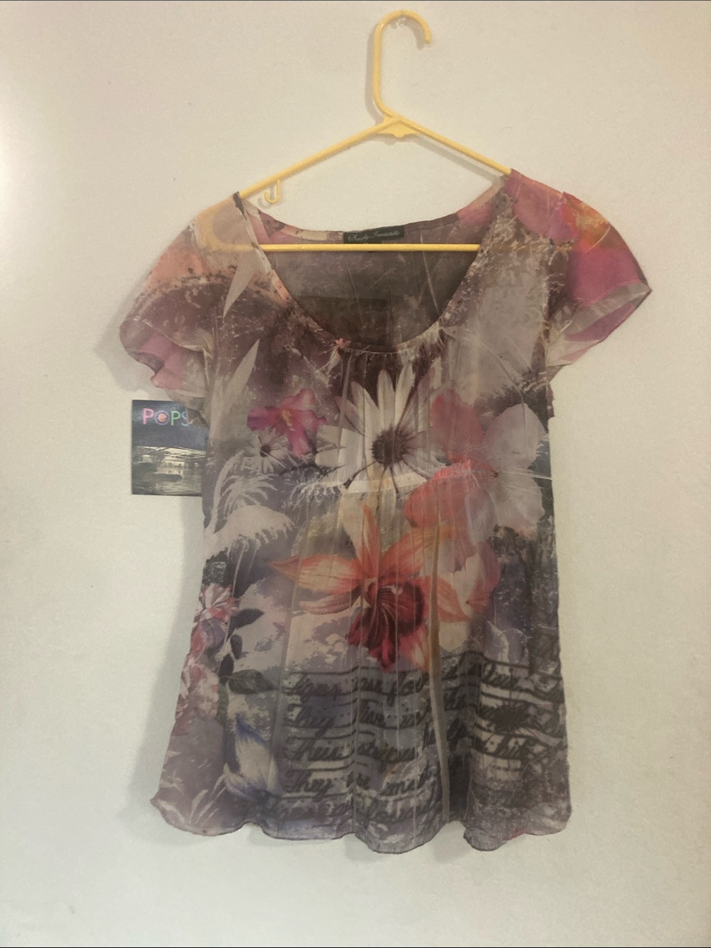 Simply Irresistible Floral Scoop-Neck Blouse in Pink and Purple